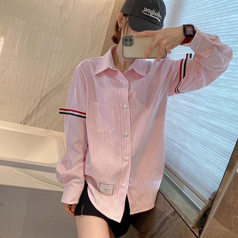 Thom Browne Women's Pink Striped Shirt