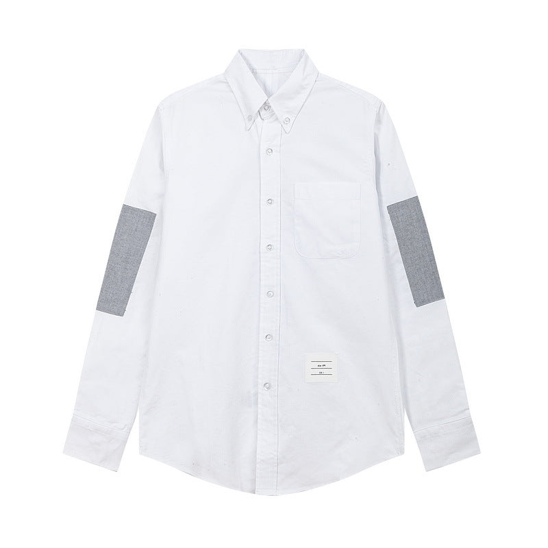 Men's Double Sleeve Patches Contrast Shirt | Thom Browne