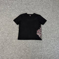 derschutze Cherry Blossom Embroidered Short-Sleeve T-Shirt, Unisex Couple Style, Pure Cotton Crew Neck Trendy Top