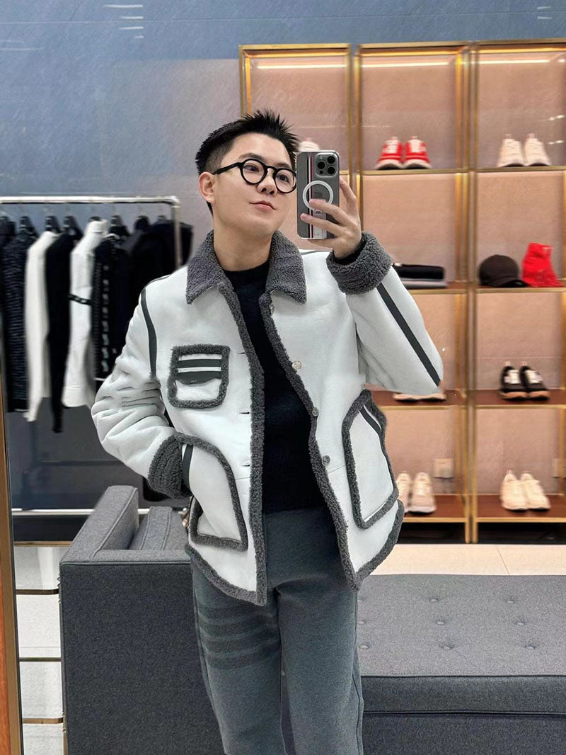 Lapel wool coat | Thom Browne