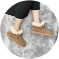 Chestnut Fluffy Cuff Lace-Up Ankle Boots — New Arrival | In Stock