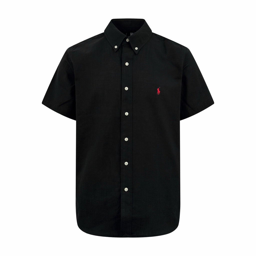 Ralph Lauren Men's Short‑Sleeve Linen‑Blend Button‑Down Shirt With Embroidered Pony Logo