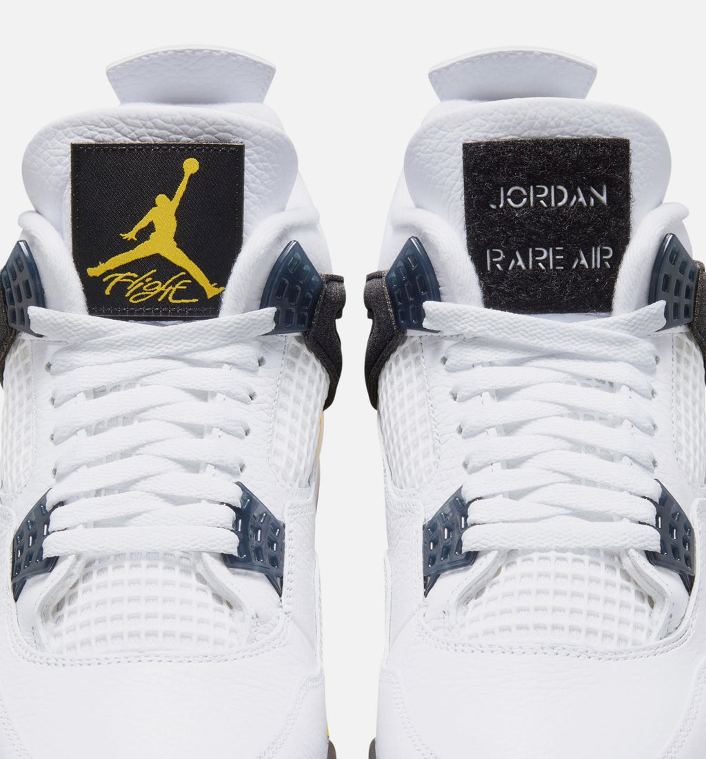 Air Jordan 4 Retro Rare Air Tour Yellow Men's Lifestyle Shoes - White/Dark Blue Grey/Black/Tour Yellow