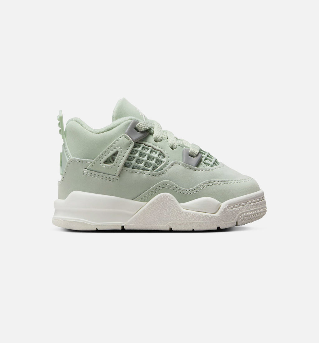 Air Jordan 4 Retro Abundance Baby & Toddler Sneakers - Green / Sail / Metallic Silver