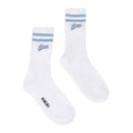 White/Baby Blue Varsity Script Sock
