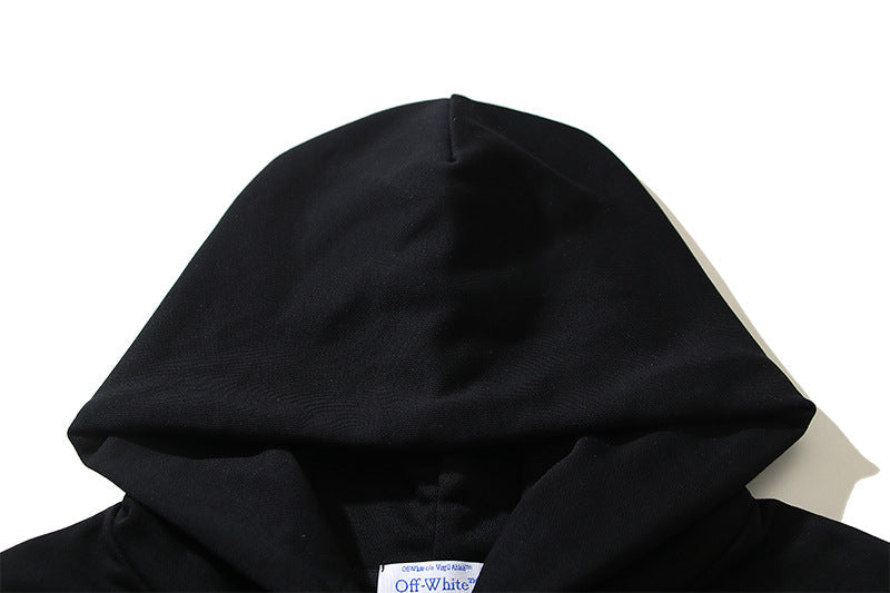 Off-White Moon Arrow Skate Short Hoodie — Black