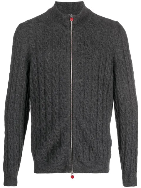 Kiton cable-knit cashmere jacket