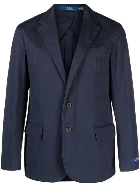 Polo Ralph Lauren single-breasted logo-patch blazer