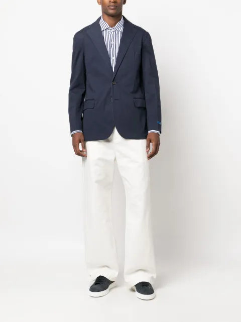 Polo Ralph Lauren single-breasted logo-patch blazer