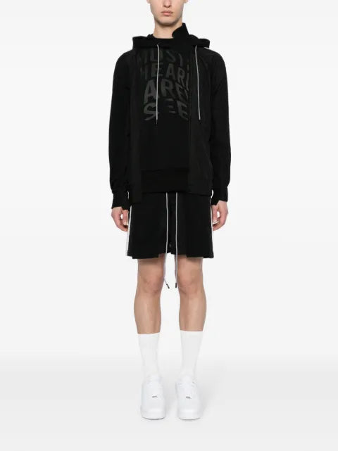 Mostly Heard Rarely Seen Track asymmetric panelled hoodie