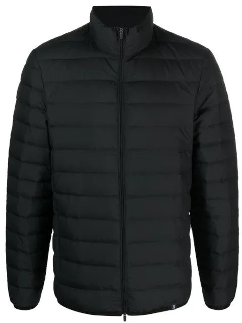 Boggi Milano logo-embroidered zip-up quilted jacket