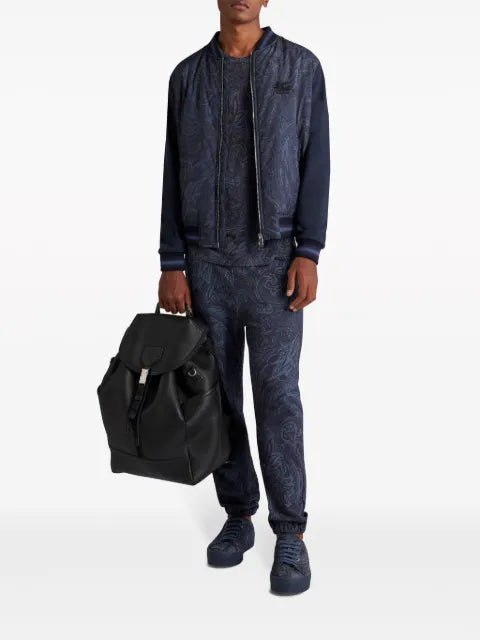 ETRO logo-embroidered paisley-print bomber jacket