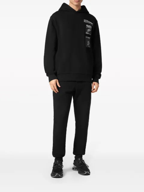 Plein Sport Scratch logo-patch hoodie