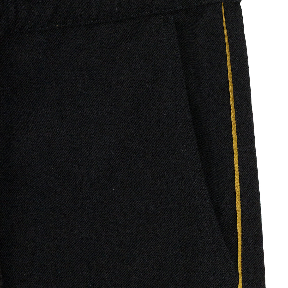 BLACK PIPED TWILL TRACK PANTS