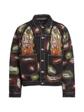 Who Decides War x Ev Bravado all-over embroidery trucker jacket