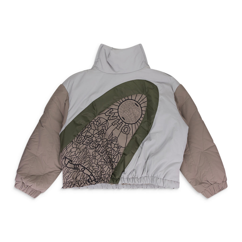 MULTI DIAGONAL GLASS PUFFER JACKET