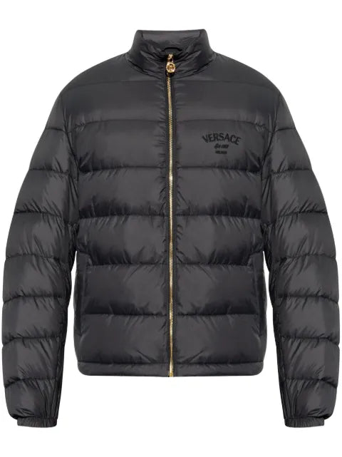 Versace embroidered logo puffer jacket