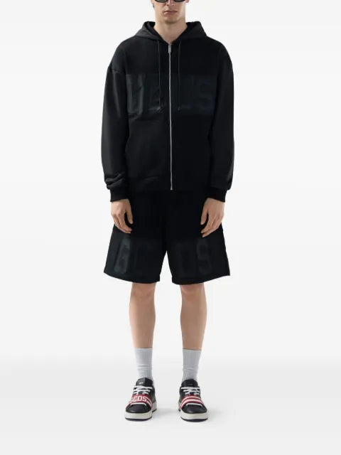 GCDS logo zip-fastening hoodie