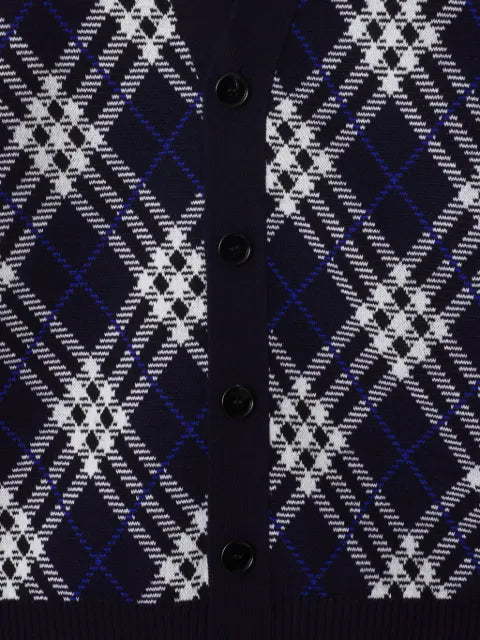 Burberry Check wool blend cardigan