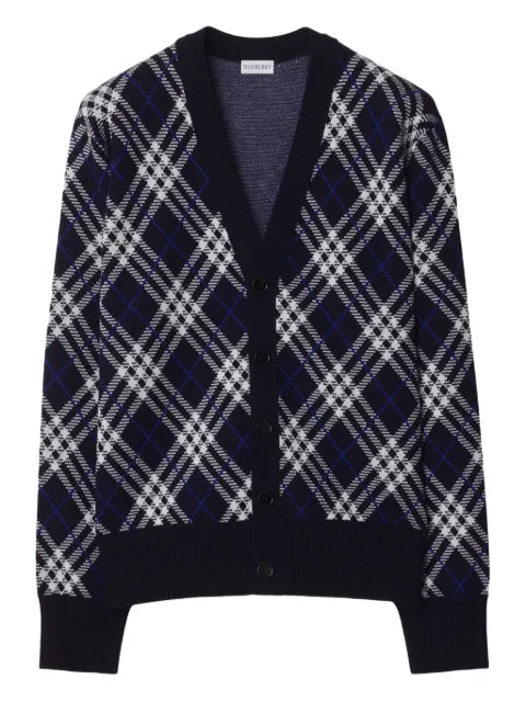 Burberry Check wool blend cardigan