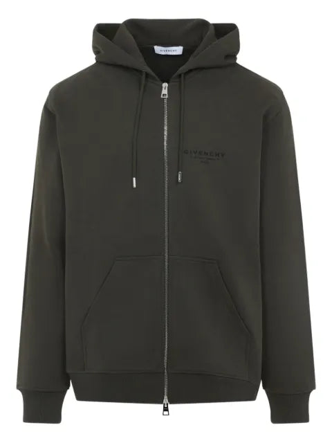 Givenchy zipped hoodie in fleece with stamp print