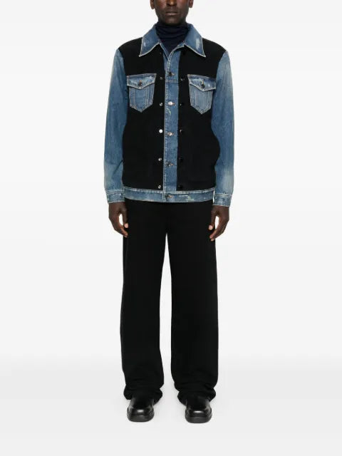 Dolce & Gabbana denim-panelled corduroy jacket