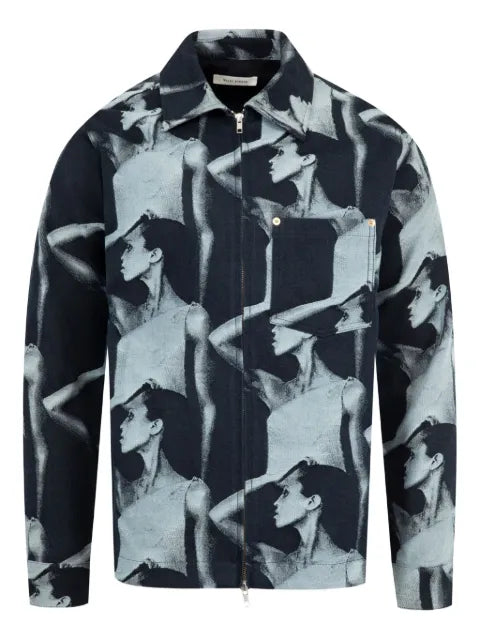 Wales Bonner photographic-print zip jacket