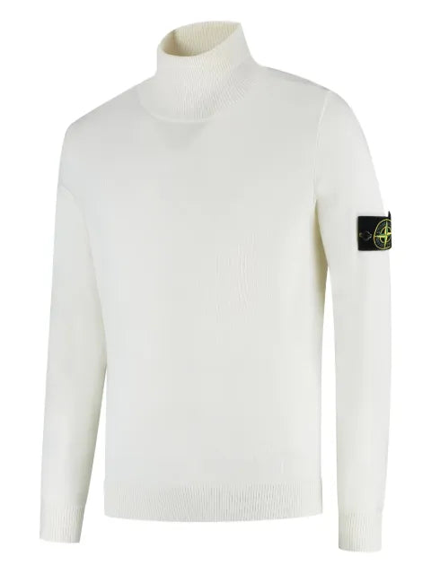 Stone Island logo-patch knit sweater
