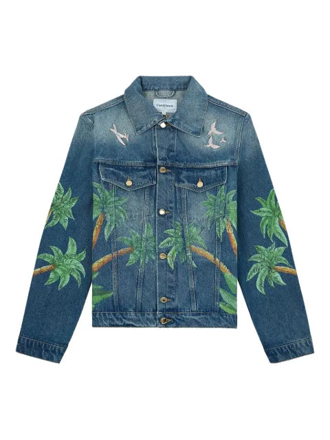 Casablanca palm tree-print denim jacket
