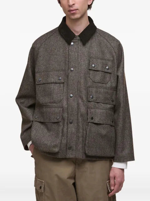 Barbour corduroy-collar multi-pocket jacket