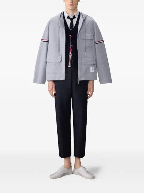 Thom Browne double face tech twill oversized parka with armbands