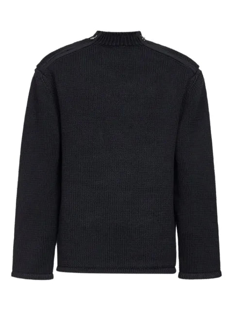 OAMC Peacemaker zip-shoulder waffle-knit sweater