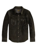 Ralph Lauren RRL press-stud leather overshirt