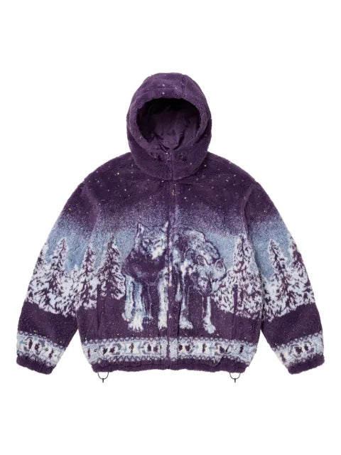 Supreme reversible hooded fleece jacket