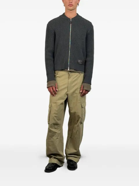 Carrer Ash ribbed patch cardigan