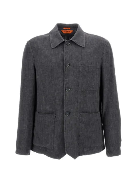 Barena button patch-pocket overshirt