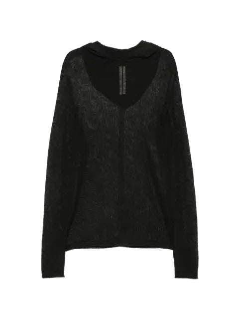 Rick Owens sheer hooded sweater