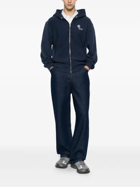 Kenzo flower-embroidered zip-up hoodie