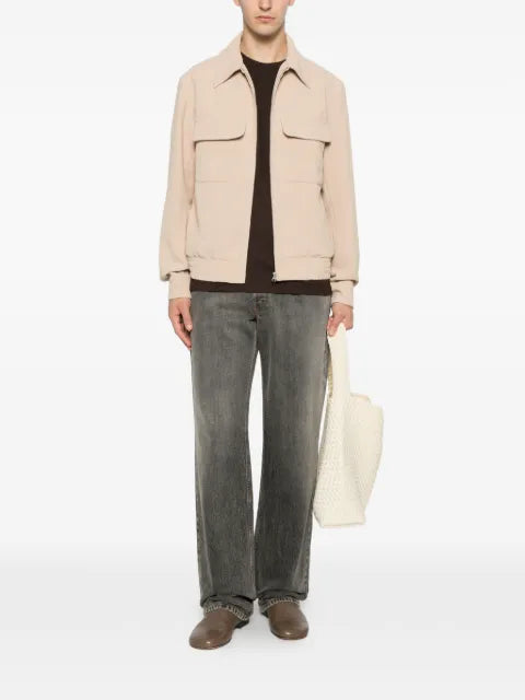 SANDRO waffle-effect zip-up jacket