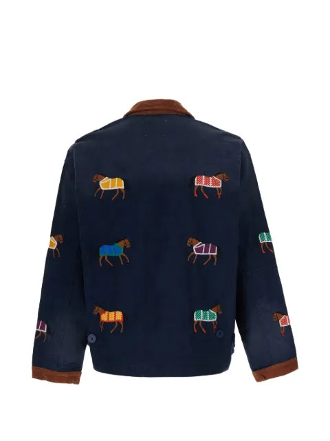 FOUND Lariat horse-embroidered corduroy-collar jacket