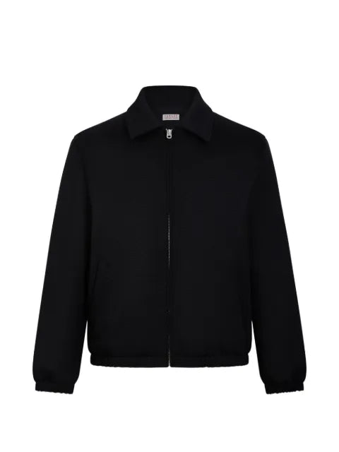 FURSAC zip-front spread-collar jacket