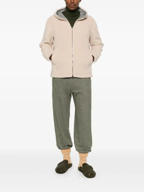 Herno fleece-texture hooded jacket