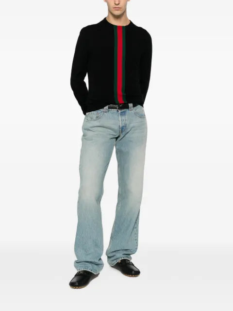 Gucci Web-stripe cashmere sweater