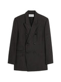 AMI Paris Double breasted striped wool blazer