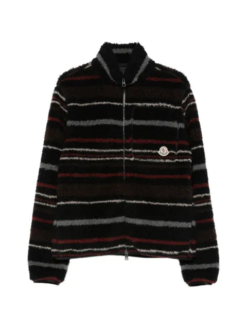 Moncler striped zip-up cardigan
