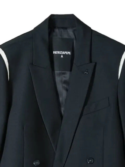 Patrizia Pepe double-breasted satin-trimmed blazer