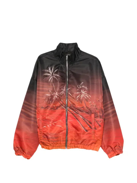 AMIRI palm-tree print zip-fastening jacket