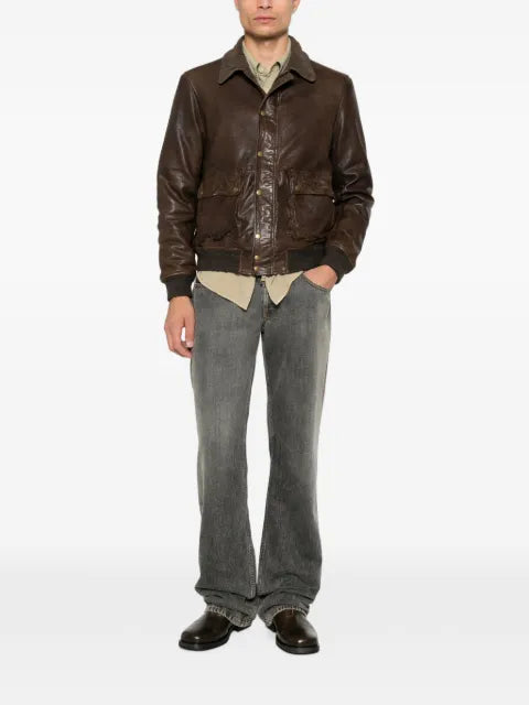 The Jackie Leathers button-up bomber jacket