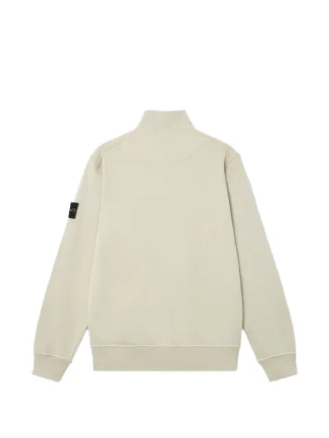Stone Island 6100063 organic cotton fleece full-zip sweater
