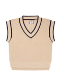 SON OF THE CHEESE stripe-trim V-neck vest